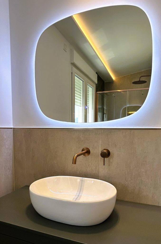 Grifería empotrada cobre lavabo